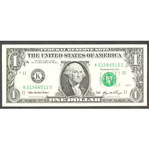 $1 2006 Green seal. Small Size $1 Federal Reserve Notes 1933-K
