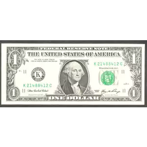 $1 2006 Green seal. Small Size $1 Federal Reserve Notes 1933-K