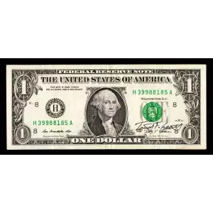 $1 2009 Green seal. Small Size $1 Federal Reserve Notes 1934-H