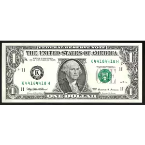 $1 FRN Repeater Serial Number Ch CU-Gem