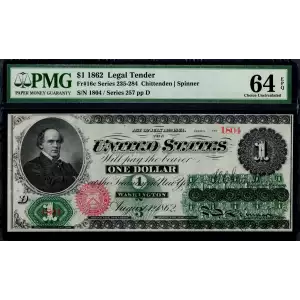 $1 Series 235-284 at right No ABNCo monogram. No green patent date Type 2; Red Seal Legal Tender Issues 16c