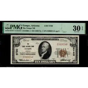 $10 1929 small brown seal. Small National Bank Notes 1801-1