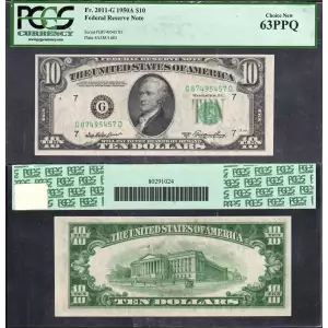 $10 1950-A.  Small Size $10 Federal Reserve Notes 2011-G