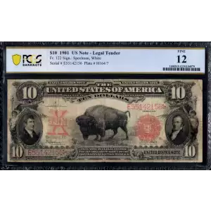 $10  Small Red, scalloped Legal Tender Issues 122 (2)