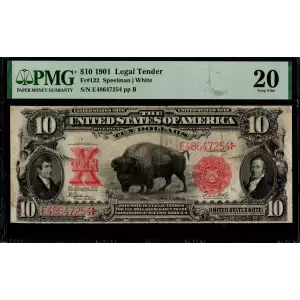 $10 Small Red, scalloped Legal Tender Issues 122