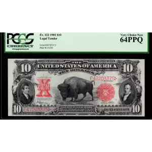 $10 Small Red, scalloped Legal Tender Issues 122 (2)