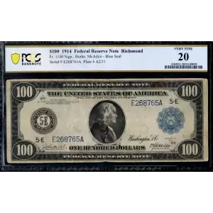 $100 1914 Red Seal Federal Reserve Notes 1100 (2)