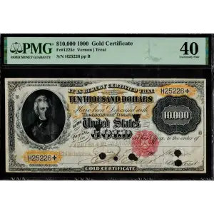 $10,000 1900 Small Red Gold Certificates 1225c