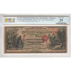  1870 Red Treasury Seal First National Gold Bank 1136 (2)