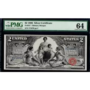 $2 1896 Small Red Silver Certificates 247 (2)