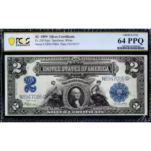 $2 1899 Blue Silver Certificates 258