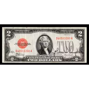 $2 1928-F red seal. Small Legal Tender Notes 1507