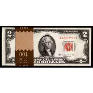 $2 1953-B red seal. Small Legal Tender Notes 1511