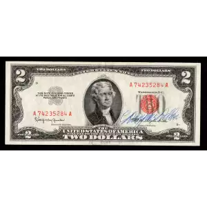 $2 1953-C red seal. Small Legal Tender Notes 1512