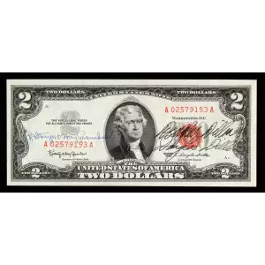 $2 1963 red seal. Small Legal Tender Notes 1513