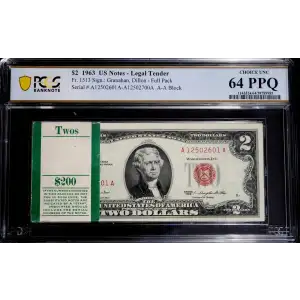 $2 1963 red seal. Small Legal Tender Notes 1513