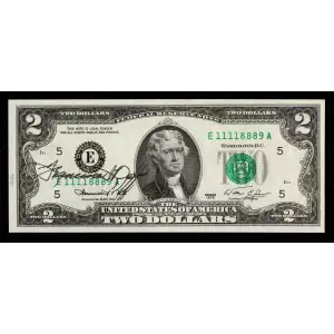 $2 1976 Green seal Small Size $2 Federal Reserve Notes 1935-E