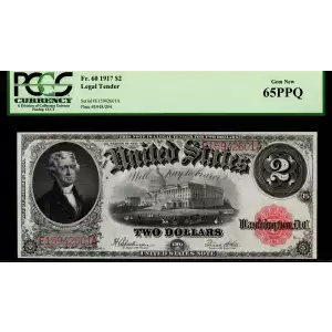 $2  Small Red, scalloped Legal Tender Issues 60