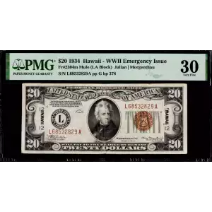 $20 1934 brown seal Emergency Notes Issued During WW2 2304m
