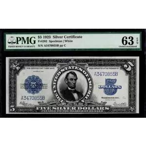 $5 1923 Blue Silver Certificates 282