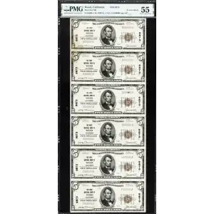 $5 1929 Small brown seal Small National Bank Notes 1800-1