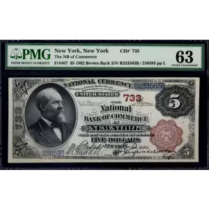$5 Brown Seal and Brown Back Second Charter Period 467