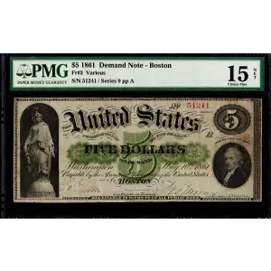 $5   Legal Size Notes The Demand Notes of 1861 3 (2)