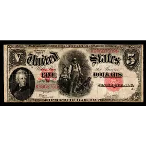 $5 Small Red, scalloped Legal Tender Issues 91 (2)