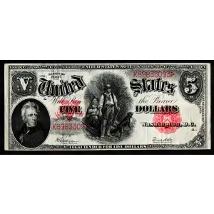 $5  Small Red, scalloped Legal Tender Issues 91 (2)