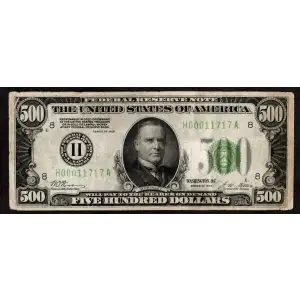 $500 1928  High Denomination Notes 2200-H
