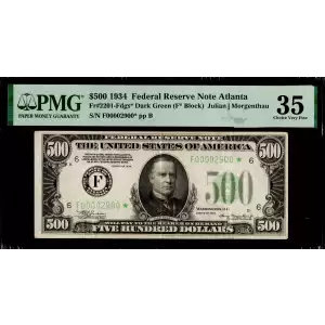 $500 1934  High Denomination Notes 2201-F* (2)