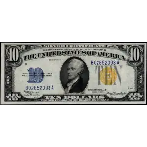 $10 1934-A yellow seal Emergency Notes Issued During WW2 2309 (2)