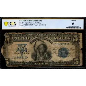 $5 1899 Blue Silver Certificates 274