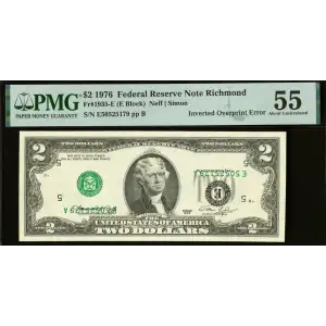 $2 1976 Green seal Small Size $2 Federal Reserve Notes 1935-E (2)