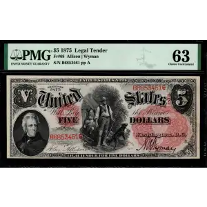 $5  Small Red with rays Legal Tender Issues 68