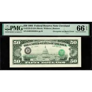 $50 1993 blue-Green seal. Small Size $50 Federal Reserve Notes 2125-D (2)