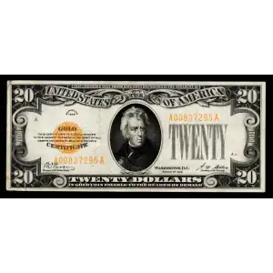 $20 1928 gold seal. Small Size Gold Certificates 2402 (2)