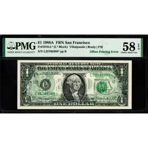 $1 1988-A. Green seal. Small Size $1 Federal Reserve Notes 1916-L* (2)