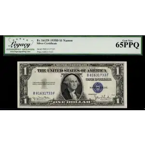 $1 1935-D blue seal. Small Silver Certificates 1613N (2)