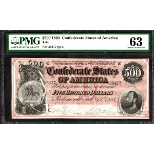 $500   Issues of the Confederate States of America CS-64