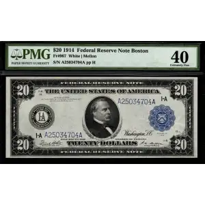 $20 1914 Blue Seal Federal Reserve Notes 967