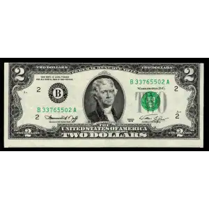 $2 1976 Green seal Small Size $2 Federal Reserve Notes 1935-B