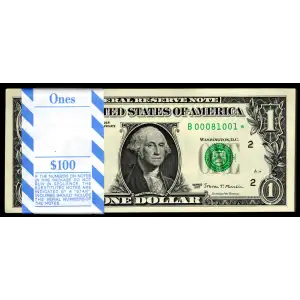$1 2017A Green seal. Small Size $1 Federal Reserve Notes 3005B*