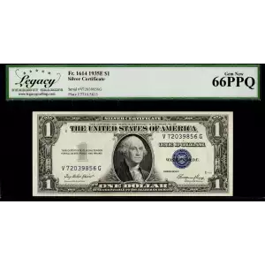 $1 1935-E blue seal. Small Silver Certificates 1614