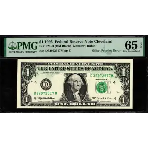 $1 1995 Green seal. Small Size $1 Federal Reserve Notes 1921-D (2)