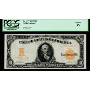 $10 1907 Gold Gold Certificates 1171