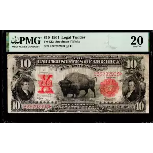 $10  Small Red, scalloped Legal Tender Issues 122