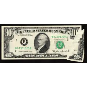 $10 1985 Treasury seal. Small Size $10 Federal Reserve Notes 2027-B