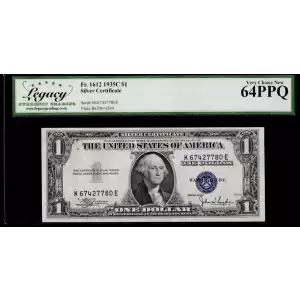 $1 1935-C blue seal. Small Silver Certificates 1612