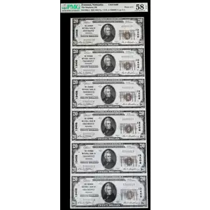 $20 1929 small brown seal. Small National Bank Notes 1802-1